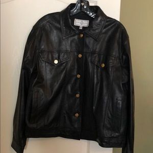 St. John Black Leather Jacket